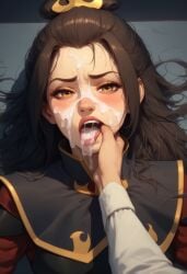 1girl after_fellatio after_oral after_orgasm after_rape after_sex ai_generated annoyed annoyed_expression avatar_the_last_airbender azula black_hair blush blushed blushing cum cum_in_mouth cumshot cumshot_in_mouth cumshot_on_face disheveled dominant domination dressed eye_contact finger_in_mouth fire_nation firebender looking_at_viewer looking_pleasured mouth mouth_open pov pov_eye_contact pov_male princess shy talidreams teen teenage_female teenage_girl teenager yellow_eyes