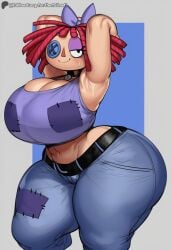 ai_generated ass big_ass big_breasts big_butt big_hips big_thighs booty butt cleavage curvaceous curvaceous_body curvaceous_female curvaceous_figure curves curvy curvy_body curvy_female curvy_figure cute cute_face doll dumptruck_ass dumptruck_butt female female_only gigantic_ass gigantic_breasts gigantic_hips hips huge_ass huge_breasts jeans large_ass large_breasts large_hips large_thighs lubbasdump massive_ass massive_breasts midriff patreon ragatha_(the_amazing_digital_circus) ragdoll tank_top the_amazing_digital_circus thighs wide_hips