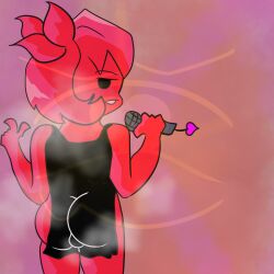 2023 2d alt_minus_gf ass ass_focus black_dress female female_focus female_only flat_ass friday_night_funkin friday_night_funkin_(minus_mod) friday_night_funkin_mod girlfriend_(friday_night_funkin) looking_at_viewer looking_back microphone minus_gf_(iagoanims) nullatheartist one_piece_dress pony_tail pussy_bulge red_body red_hair showing_tongue singing small_ass smaller_ass