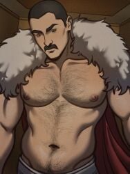 bara chest_hair daddy dilf hairy hairy_chest invincible male male_only moustache muscular muscular_male solo thragg