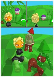 chomper_(pvz) clothed comic comic_end cum cum_in_ass cum_in_mouth cum_in_pussy pvz solar_flare_(pvz)