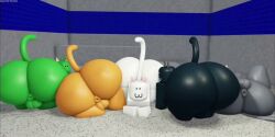 30_seconds 3d 3d_animation 5boys antennae_(anatomy) ass_clapping balls donut_anus fat_ass_feral feline feral muitetul no-sound presenting_hindquarters roblox shaking_ass tagme video