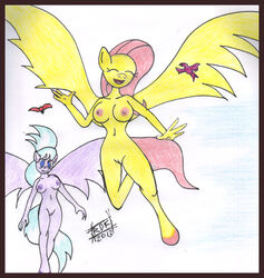 anthro breasts cloud_chaser_(mlp) equine fluttershy_(mlp) friendship_is_magic mammal my_little_pony pegasus pussy reddragonkan straight_hair wings