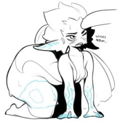 1girls ass cock disembodied_penis fat_ass imp midna onaeane one_eye_closed penis pointed_ears pointy_ears simple_background small_breasts sweat sweatdrop sweating the_legend_of_zelda wide_hips