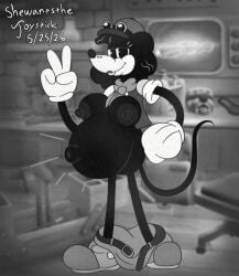 1girls 2026 alternate_breast_size belt big_belly big_breasts big_nipples big_shoes black_and_white bluesky_link breasts cap cartoony dated fanart female floofy_hair furaffinity_link game_background goggles goggles_on_head grainy_render hand_on_hip large_areolae mayternity mouse mouse:_p.i._for_hire mouse_ears mouse_girl mouse_humanoid navel neckerchief newgrounds_link nipples pants_around_ankles partially_clothed peace_sign popped_navel pregnant pregnant_female rubberhose screenshot_background shewantsthejoystick shirt shoes skinny_arms skinny_legs smile solo standing tammy_tumbler vest white_gloves