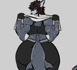 1girls anthro humble_shark muscular muscular_female shark shark_girl shark_tail
