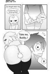 ! alien ass balls big_ass big_butt blush clothing gay girly heart human male panties presenting presenting_hindquarters puwa shirt sqoon tendrils underwear