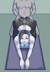 1boy 1girls 2026 ass assjob athletic athletic_female athletic_male buttjob cleavage cum cum_on_ass cum_on_body downblouse exercise exercise_clothing faceless_male grey_skin grin milk64 nintendo self_upload stretching white_skin wii wii_fit wii_fit_trainer wii_fit_trainer_(female) yoga yoga_mat yoga_pants yoga_pose