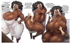 african_female big_ass big_breasts black_woman child_bearing_hips dark-skinned_female donaught milf nipples original_character refrigerator thick_thighs