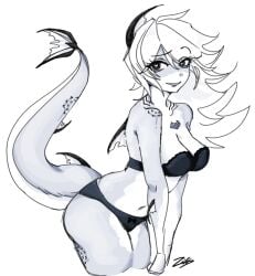artist_upload ass bigoldstinker body_markings boobs cleavage crazy_eyes crazy_smile fish_girl fish_tail gills heart-shaped_pupils heart_eyes ibispaint_(artwork) ibispaintx lingerie lipstick looking_at_viewer makeup medium_breasts medium_hair oc original original_artwork original_character scalie scalie_female scalie_humanoid self_upload sfw smile smiling_at_viewer smirk thighs underwear