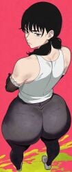 2020s 2026 2d 2d_(artwork) 2d_artwork 5_fingers arms_crossed asian asian_female ass back back_view big_ass big_butt big_hips big_thighs black_hair black_hair_female butt chainsaw_man clothed clothed_female clothes crossed_arms curvy curvy_body curvy_female curvy_figure digital_drawing_(artwork) digital_media digital_media_(artwork) eyebrows eyelashes eyes eyes_open female female_focus female_only fingers freshnsfw full_body girl grey_eyes hips hourglass_figure hourglass_figured_female human human_female humanoid japanese_female large_ass large_butt light-skinned_female light_skin light_skin_female light_skinned lips looking_at_viewer looking_back looking_back_at_viewer mitaka_asa no_dialogue no_text pink_background ponytail ponytail_female ponytails sexually_suggestive sexy sexy_body sexy_female sheer shounen_jump slim slim_female slim_girl suggestive suggestive_look textless thick_thighs thighs tied_hair tight_fit tight_pants