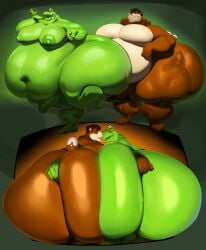 2boys anthro ass bhm big_ass big_ass_(male) big_butt busty cinna_(megacoolbear) furry gay huge_ass huge_butt justmegabenewell moobs overweight overweight_male slug slug_boyfriend