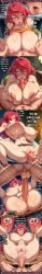 ahegao ahoge ai_generated big_nipples breast_job comic creampie cross_section cum cum_in_pussy cum_inside cum_on_breasts dark_skin_male deep_penetration drooling english_text female_pubic_hair green_eyes hayasaki_yurine huge_breasts huge_penis multi_panel muscular_female muscular_male navel paizuri penetration pov pov_sex rampa69 red_hair saliva semen sex speech_bubble spreading_legs sweat thick_thighs uncensored vaginal_penetration vaginal_sex womb x-ray