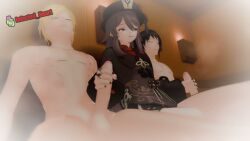 3d 720p animated crossover eastern_and_western_character genshin_impact handjob hu_tao_(genshin_impact) infected_heart jaune_arc lie_ren longer_than_10_seconds longer_than_30_seconds rwby sound tagme video watermark