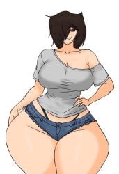 2026 aleana_(justchris) ass ass_bigger_than_head ass_cleavage ass_focus big_ass big_butt butt butt_bigger_than_head butt_crack butt_focus curvaceous curvy curvy_body curvy_female curvy_figure curvy_hips female female_focus female_only hands_on_hips hips_wider_than_shoulders huge_ass huge_butt justchris large_ass large_butt looking_at_viewer looking_back minishorts solo solo_female thick_ass thick_thighs