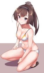 1girls 2d 2d_(artwork) 2d_artwork almost_naked almost_nude average_breasts background bare_arms bare_belly bare_calves bare_chest bare_hands bare_hips bare_knees bare_legs bare_midriff bare_navel bare_shoulders bare_skin bare_thighs belly belly_button bikini bikini_bottom bikini_only bikini_top blank_background blue-eyed_female blue_eyes breasts brown-haired_female brown_hair calves character_request cleavage closed_mouth_smile collarbone digital digital_art digital_drawing digital_drawing_(artwork) digital_media digital_media_(artwork) drawing exposed exposed_arms exposed_belly exposed_chest exposed_hips exposed_legs exposed_midriff exposed_navel exposed_shoulders exposed_skin exposed_thighs eyebrows_visible_through_hair feet female female_focus female_only full_body game_character groin halterneck hand_on_leg hand_on_own_leg hand_on_own_thigh hand_on_thigh hands_on_legs hands_on_own_legs hands_on_own_thighs hands_on_thighs hourglass_figure kantai_collection kneeling kneeling_female kneeling_on_floor kneeling_on_ground knees konnyaku_(kk-monmon) lean_figure legs long_hair looking_at_viewer medium_breasts midriff monotone_background mostly_nude naked naked_female naked_woman narrow_waist navel nearly_nude no_shoes nude nude_female nudity one_color_background plain_background ponytail portrait posing posing_for_the_viewer posing_naked posing_nude practically_nude shoulders sidelocks slender_body slender_waist slim_female slim_waist smile smiley_face smiling smiling_at_viewer solid_color_background solo string_bikini swimsuit swimwear thighs tied_hair toes touching_leg touching_legs touching_own_leg touching_own_legs touching_own_thigh touching_own_thighs touching_thigh touching_thighs video_game video_game_character video_games white_background white_bikini white_bikini_bottom white_bikini_top white_swimsuit white_swimwear wide_hips