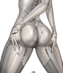 1girls ass ass_focus back_view bodysuit clothing evie_(stellar_blade) female fully_clothed handwear human medium_breasts pale_skin plugsuit skin_tight skintight skintight_bodysuit skintight_clothing solo stellar_blade stellar_blade:_blood_rain tagme thigh_gap tomboy