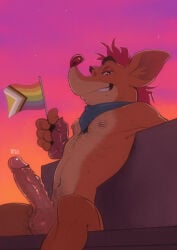 2026 big_penis crash_(series) crash_bandicoot erection furry furry_only gay male male_only penis pride_flag pride_month yaoi zepthehyerian