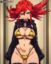 1girls ai_generated big_ass big_breasts bikini gachiakuta looking_at_viewer partially_clothed riyou_reaper solo solo_female