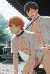 ai_generated bara gay given_(anime) kl_99 male male/male male_only muscle muscular_male sato_mafuyu_(given) sex uenoyama_ritsuka_(given) yaoi