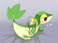 blush breath female feral hyakkankan masturbation nintendo open_mouth pokemon pokemon_(species) pussy_juice snivy solo tentacle trembling uncensored video_games