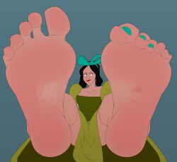 annoyed annoyed_expression bare_feet barefoot big_feet breasts cinderella_(1950_film) cinderella_(fairy_tales) disney disney_princess disney_villains drizella_tremaine feet feet_fetish feet_focus feet_towards_viewer feet_up female female_focus foot foot_fetish foot_focus foreshortening legs_up looking_away_from_viewer presenting_feet rtuenuik2 scrunched_toes showing_feet simple_background soles solo_female toenail_polish toenails toes