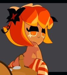 3d animated ass assjob big_ass breasts clothed cookie_run cookie_run_kingdom eyeshadow gingerbrave goth_girl grinding half-closed_eyes looking_at_viewer looking_back orange_eyes orange_hair penis pumpkin_pie_cookie pussy rear_view short_hair smile soff_doll stockings straddling striped_stockings tagme video work_in_progress zxxxarts