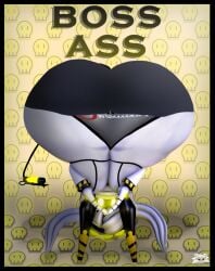 amen_pose ass ass_focus bending_forward bending_over bent_over big_ass big_bubble_butt big_butt bubble_butt butt butt_focus clothed female female_focus female_only glitch_productions heart_shaped_ass j_(murder_drones) m-ris murder_drones praise_da_booty_(meme) solo
