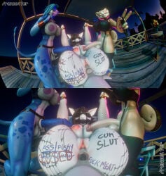 3d_(artwork) absurd_res anal anal_penetration anthro anus aquatic ball_gag bdsm beach blue_body bodily_fluids body_writing bodypaint bondage bound buttplug buttplug_in_ass buttplug_insertion canid canine canis cuff_(restraint) cum cum_inside cum_plugged degradation digital_media_(artwork) domestic_dog english_text felid female female/female fish gag gagged gagged_drooling genital_fluids group herm hi_res intersex intersex/female leaking_cum lion mammal object_in_ass pantherine penetration plug_(sex_toy) plug_insertion rayssie_(reyess_schneider) renceifer restraints sarx several_times sex_on_the_beach sex_toy sex_toy_in_ass sex_toy_insertion shark shiba_(shibashibs) shiba_inu spitz text trio url vaginal vaginal_penetration