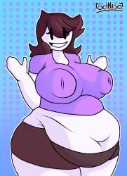 1female 1girl 1girls areolae background belly_button belly_overhang big_areola big_ass big_belly big_boobs big_breasts big_butt big_nipples black_eyes boobs boobs_bigger_than_head breasts breasts_bigger_than_head brown_hair brown_pants clothed clothing fat fat_ass hands_up happy huge_ass huge_belly huge_breasts huge_butt huge_nipples jaiden jaiden_(jaiden_animations) jaiden_animations jaiden_dittfach jaidenanimations light-skinned_female light_skin long_hair nipple_bulge nipples nipples_visible_through_clothing obese obese_female ocinico overweight overweight_female puffy_areola puffy_nipples purple_shirt self_upload shirt shorts simple_eyes simple_face simple_shading smile smiling smiling_at_viewer solo solo_female solo_focus thick thick_ass thick_hips thick_legs thick_thighs thighs thighs_bigger_than_head thight_clothing watermark white_body white_outline white_skin youtube youtube_avatar youtuber youtuber_sona