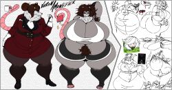 american_opossum anthro big_breasts big_butt breasts brown_hair butt cervine chips_(food) coffee_cup container cup curvy_figure daughter_(lore) deer destiny's_art digital_media_(artwork) eyewear father_(lore) female food formal_clothing gabby_amonsfier_(destiny's_art) glasses group hair hi_res holding_object_with_tail javier_amonsfier_(destiny's_art) kurona_amonsfier_(destiny's_art) long_hair male mammal marsupial mature_female model_sheet mother_(lore) multiple_angles overweight overweight_female parent_(lore) pink_tail pubes red_eyes ronnie_amonsfier_(destiny's_art) son_(lore) tail thick_thighs wide_hips