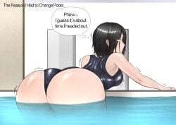 ass ass_focus big_ass big_butt black_hair black_panties black_swimsuit black_swimwear blonde_female boy boys brap breasts butt comic comic_page conversation gasbox gurgle gurgling gurgling_noise hair huge_ass huge_butt pool rear rear_focus rear_view shaking shaking_ass shaking_butt shiny shiny_clothes short_hair stomach stomach_gurgle stomach_gurgling sweat sweatdrop sweating sweaty sweaty_body swimming swimming_pool swimming_suit swimsuit swimwear thought_bubble thoughts yakbang