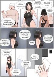 yakbang gasbox pool boy boys sweat sweatdrop sweating sweaty sweaty_body blonde_female black_hair hair short_hair swimsuit black_panties brap comic comic_page black_swimsuit black_swimwear conversation shiny shiny_clothes ass ass_focus big_ass big_butt butt huge_ass huge_butt