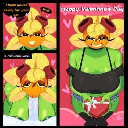 1girls ass_bigger_than_head big_ass big_breasts blowjob blowjob_face blowjob_pov breasts breasts_bigger_than_head choker clothed clothing dialogue female gift gigantic_ass gigantic_breasts gigantic_thighs green_body high_heels huge_ass huge_breasts huge_thighs humanoid hyper hyper_ass hyper_breasts hyper_thighs moxxy_art plant plant_girl plants_vs_zombies plants_vs_zombies:_heroes pussy solar_flare_(pvz) sunflower sunflower_(pvz) tank_top text thick_thighs thighhighs thighs thighs_bigger_than_head valentine's_day yellow_hair