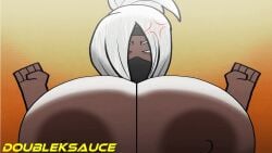 2026 2d 2d_(artwork) 2d_animation 2d_artwork angry animated animated_gif breasts doubleksauce fuku_(humble_shark) huge_breasts huge_nipples looking_at_viewer loop naked naked_female nipples nude nude_female shaking_boobs shaking_breasts smile someone_else's_oc tits
