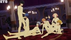 3boys3girls anal_sex black_eyes black_hair blowjob blue_hair blushing brown_eyes brown_hair choker cum eulathighstraps female gay_sex grey_eyes grey_hair hand_on_breast hand_on_head haru_okumura lesbian_sex looking_at_partner makoto_yuki male masturbating narukami_yu persona persona_3 persona_4 persona_5 pubic_hair reflection ren_amamiya satonaka_chie scissoring smiling smiling_at_partner stroking_penis swingers yukari_takeba