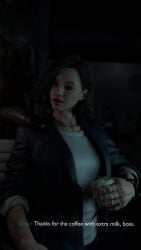 1boy 1girls 3d big_cum big_penis blonde_hair cum cum_on_coffee dark-skinned_male dark_skin female female_focus grace_ashcroft grace_ashcroft_(julia_pratt) icedev interracial kenjjoo male male/female nathan_dempsy noctryanim resident_evil resident_evil_9:_requiem