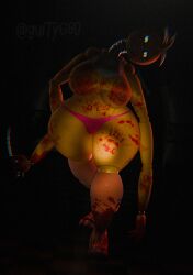 1girls 3d 3d_(artwork) ass big_ass big_breasts blood_on_face bottom_heavy breasts chica_(fnaf) chubby chubby_female creepy curvy female female_only five_nights_at_freddy's five_nights_at_freddy's_2 guityg huge_ass huge_breasts huge_thighs knife nightmare_waifu overweight_female pasties peace_sign pussy smile smiling solo tagme thick_thighs toy_chica_(fnaf) voluptuous