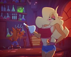 1boy 1boy1girl 1girls activision animal_humanoid anthro ass bandicoot bandicoot_girl bandicoot_humanoid beautiful big_ass big_breasts big_thighs bigdad breast_expansion breast_growth breast_growth_(enlargement) breasts bust busty chest clothed clothing crash_(series) crash_bandicoot curvaceous curvy curvy_body curvy_female curvy_figure digital_media_(artwork) english_text fat_ass female furry hair_over_one_eye hips hourglass_figure huge_ass huge_breasts huge_thighs indoors inside large_ass large_breasts large_thighs legs long_hair looking_at_another looking_at_breasts looking_at_self male male/female mammal mammal_humanoid marsupial marsupial_humanoid mature mature_female naughty_dog room sexy slim_waist smile smiling sound speech_bubble straight tagme tawna_bandicoot text thick thick_hips thick_legs thick_thighs thighs video voluptuous waist wide_hips wide_thighs