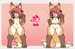 2025 4_fingers anthro areola arm_markings asian_mythology big_breasts breast_expansion breasts canid canine curvy_figure east_asian_mythology embarrassed expansion exposed_breasts female fingers fluffy fox fur genitals gradient_background growth hair hair_over_eye hammerspace hand_markings hi_res hourglass_figure japanese_mythology leg_markings lynxafterd4rk magic mammal markings multi_tail multicolored_body mythology navel nipples nude nude_anthro nude_female ofuda open_mouth orange_body orange_fur orange_pawpads pawpads pink_areola red_hair sealed shocked simple_background smug socks_(marking) solo standing surprised tail tail_growth talisman translucent translucent_hair two_tone_body vulva white_body white_fur wide_hips yokai