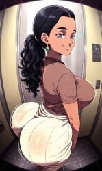 real_person based_on_a_real_person fat_ass massive_ass round_ass round_butt ass butt big_breasts saggy_breasts teenager teenage_girl 18yo 1girls 1girl girly woman woman_only female female_only female_focus elevator perspective pov pov_eye_contact black_hair ponytail brown_eyes brown_body brunette hands_between_legs side_view side_ponytail back_view viewed_from_behind viewer_pov big_ass curvy curvy_female curvy_body thick_thighs thighs seductive seductive_pose smile smile_at_viewer young younger_female tight_clothing tight_fit tight_clothes brown_shirt necklace jewelry fisheye fish_eye_view student shyguy97 ai_generated ai_assisted pixai edit edited movement_lines shaking bouncing_breasts bouncing_ass bouncing_butt modest style_parody style_imitation style_emulation d-art_style