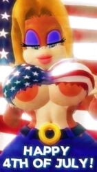 1girls 3d 3d_animation american_flag american_flag_crop_top animated anthro belt big_breasts big_thighs blinking blonde_hair blue_eyes blue_shorts breasts brown_fur candy_kong clothed clothing crop_top curvy donkey_kong_(series) exposing_breasts eyeshadow female female_only furry half-closed_eyes kabalmystic_(style) light_skin lips lipstick makeup nail_polish nintendo nipples no_sound open_mouth pink_lipstick pink_nail_polish pink_nails shaking_breasts short_playtime shorter_than_30_seconds shorts shoulder_length_hair showing_breasts solo tagme thick thick_hips thick_thighs thighs tlittleginny video violet_eyeshadow wide_hips
