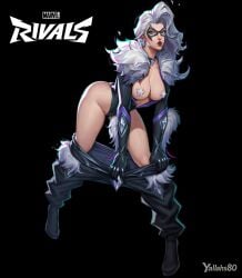 1girl 2d ai_generated ass ass_up big_breasts big_titties black_background black_cat black_cat_(marvel) black_cat_(marvel_rivals) black_mask black_pasties black_suit blue_eyes boobs_out breasts breasts_out censored censored_nipples claw_gloves claws collar comic_character felicia_hardy feline_humanoid female female_focus female_only fur_clothing gems grok grok_imagine jewelry lifting_own_clothes long_hair long_hair_female marvel marvel_comics marvel_rivals masked_female multicolored_clothes multicolored_suit netease_games nice_tits pasties purple_earrings sexy_body sexy_pose spider-man_(series) tight_clothes tight_clothing tight_suit tits_out video_game video_games visible_ass white_hair white_hair_female x_username yallahs80