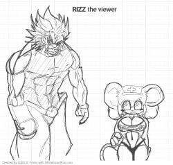 1boys 1girls anthro bikini breasts confused confused_expression cosplay dbtg detg dio_brando_(cosplay) does_bad_things_guy_(sml) does_evil_things_guy doodle female female_anthro female_focus garfieldreal12 jeffy's_infinite_irida jojo's_bizarre_adventure jojo_reference looking_at_another looking_at_partner lorna_(terrible_mouse) meme monochrome mouse mouse_ears mouse_girl mouse_humanoid mouse_tail rizz shucks sitting sml sml_movie:_jeffys_endless_aethos! surprised surprised_expression terrible_mouse thick_thighs thighs whiteboardfox