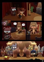 absurd_res animal_crossing arty_(nutty_bo) assisted_exposure balls benson_(nutty_bo) big_balls blue_body blue_fur blush bo_(nutty_bo) bottomwear brown_body buckteeth butt clothed clothing comic cowboy cowboy_hat doc_(animal_crossing) embarrassed exhibitionism eyewear filbert_(animal_crossing) fur fynn_(nutty_bo) generation_1_pokemon genitals glasses hair harvey_(nutty_bo) hat headgear headwear hi_res humanoid_genitalia humanoid_penis joey_the_delivery_bird lagomorph leporid leroy_mirage looking_at_viewer male_only mammal nintendo nude nutty_bo open_mouth penis pokemon pokemon_(species) presenting public rabbit rodent sciurid small_penis small_penis_adoration smile smug tail teeth theater topwear tree_squirrel valor_(nutty_bo) wartortle wearing_glasses