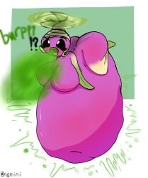 anthro anthrofied ass belly belly_bulge breasts burp burping female female_pred flora_fauna hyper ngnini plant plant_girl plant_humanoid plantie plants_vs._zombies plants_vs_zombies popcap_games pred rotobaga_(pvz) text vore vore_belly