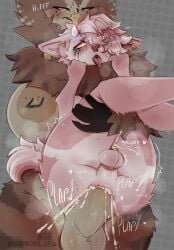 anal anal_orgasm anal_penetration anthro asphyxiation avian bird bodily_fluids breath_play bwlumatcha bwlumatcha(kiri) canid canine chastity_cage chastity_device chokehold comic cum cum_in_ass cum_inside duo ejaculation eye_roll femboy futa_on_male genital_fluids hands-free hi_res makeup male male/male male_penetrated mammal mascara open_mouth orgasm overstimulation owl penetration piercing rough_sex running_makeup sex speech_bubble steam sweat text tongue tongue_out velvet_(lemon)