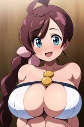 1girls aged_up ai_generated alternate_body_type alternate_breast_size big_breasts bikini blue_eyes braid braided_hair breasts chloe_(pokemon) cleavage collarbone female female_focus female_only large_breasts long_hair nintendo pokemon pokemon_journeys purple_hair ryuzam single_braid small_bikini solo white_bikini white_bikini_top