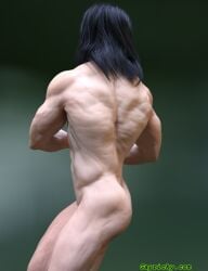 3d_(artwork) bodybuilder cgi gay long_hair no_visible_face self_upload tagme