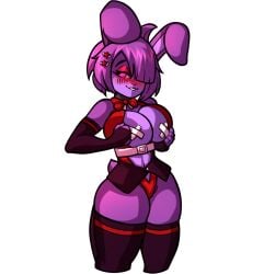 1girls a_fortnight_at_frenni_fazclaire's anthro bonfie bonnie_(cally3d) bonnie_(fnaf) breasts clothing digital_drawing_(artwork) female female_focus female_only five_nights_at_freddy's fur furry game_cg partially_clothed pasties solo